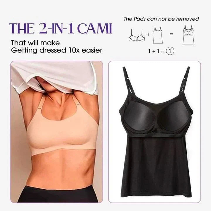 Cami Bra – Women’s Camisole With Built In Padded Bra Vest