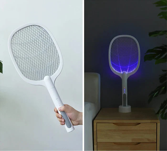 Mosquito Racket 2-In-1 Dual Mode Rechargeable Bat,Zapper With Stand By Piramal I UV Light I Insect Killer & Fly Swatter I 1200 MAh Li-Ion Battery,ISO Certified, 6 Month Warranty