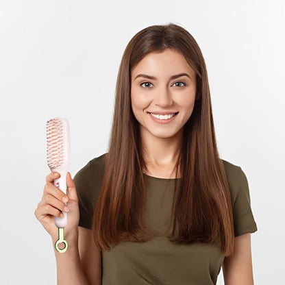 Easy Clean Volumizing Retractable Anti-static Hair Brush, Massager Comb, Self-cleaning, Hairdressing