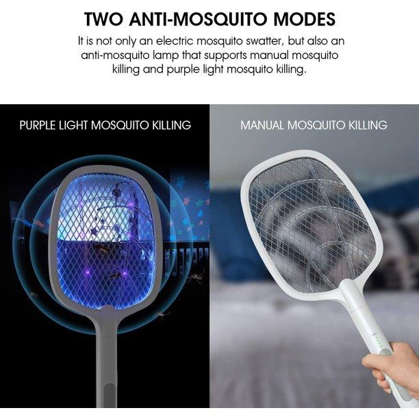 Mosquito Racket 2-In-1 Dual Mode Rechargeable Bat,Zapper With Stand By Piramal I UV Light I Insect Killer & Fly Swatter I 1200 MAh Li-Ion Battery,ISO Certified, 6 Month Warranty