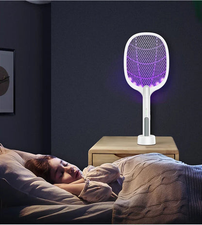 Mosquito Racket 2-In-1 Dual Mode Rechargeable Bat,Zapper With Stand By Piramal I UV Light I Insect Killer & Fly Swatter I 1200 MAh Li-Ion Battery,ISO Certified, 6 Month Warranty