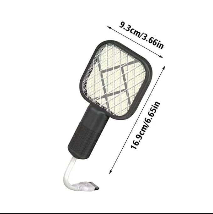 Mini Mosquito Killer Lamp 2 in 1 Multicunctional Angle Portable Bug Zapper Electric USB Rechargeable Mosquito Fly Bat Swatter Pack of 1