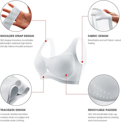 Women Ultra Thin Bras High Elasticity Ice Silk Traceless Underwear Non-wired Bra for Girls