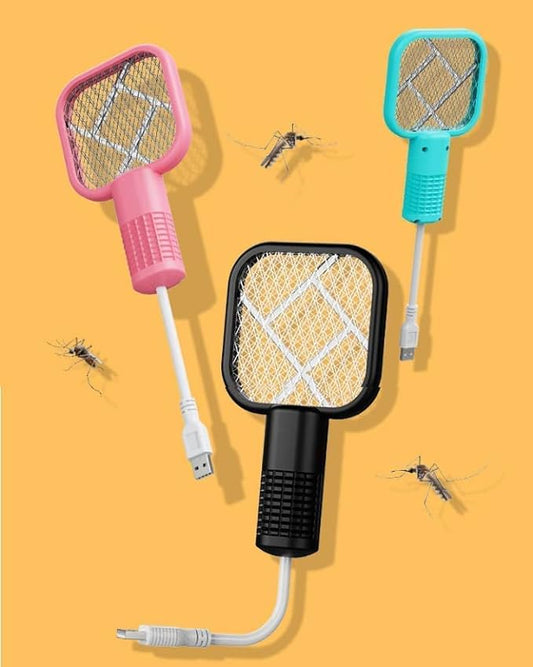 Mini Mosquito Killer Lamp 2 in 1 Multicunctional Angle Portable Bug Zapper Electric USB Rechargeable Mosquito Fly Bat Swatter Pack of 1