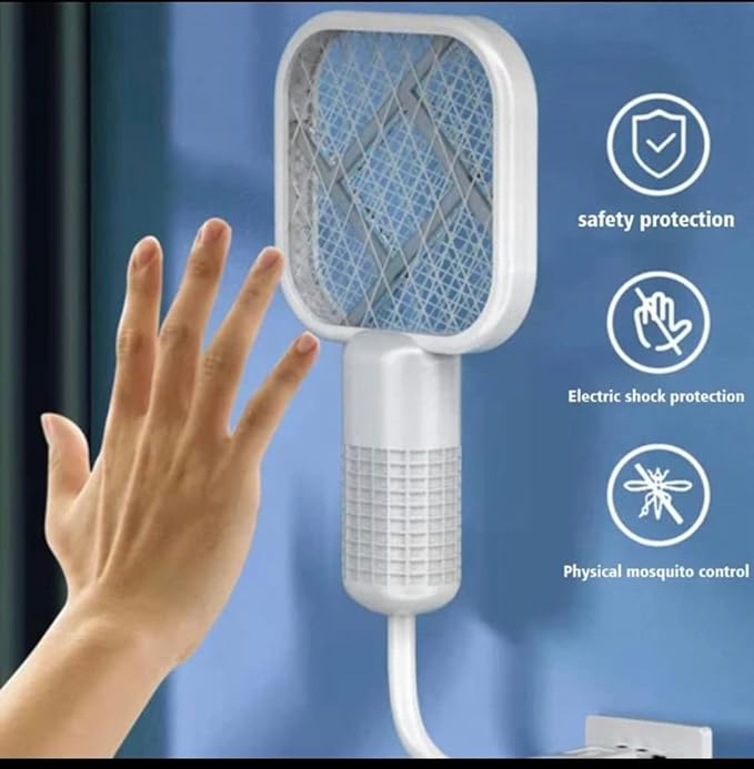 Mini Mosquito Killer Lamp 2 in 1 Multicunctional Angle Portable Bug Zapper Electric USB Rechargeable Mosquito Fly Bat Swatter Pack of 1
