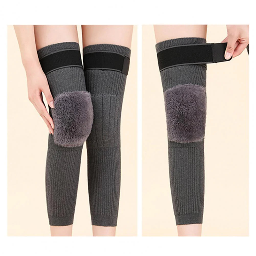 2pcs Cashmere Leg Warmer Thick Warm Wool Kneepad for Women Men Old People