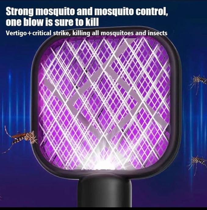 Mini Mosquito Killer Lamp 2 in 1 Multicunctional Angle Portable Bug Zapper Electric USB Rechargeable Mosquito Fly Bat Swatter Pack of 1
