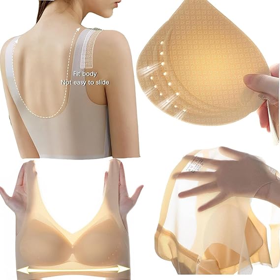 Women Ultra Thin Bras High Elasticity Ice Silk Traceless Underwear Non-wired Bra for Girls
