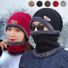 2 Items Warm Knitted 1 Hat and 1 Neck Warmer Collar