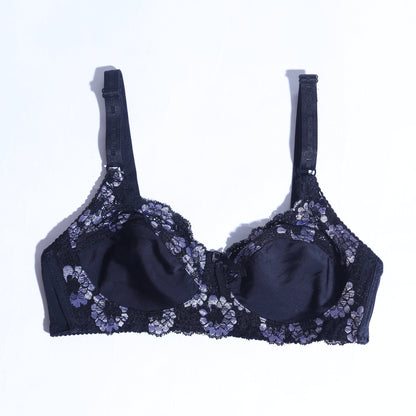 FLORAL COTTON NET BRA
