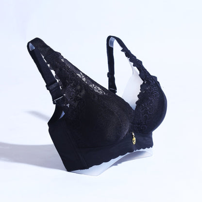 FLORAL COTTON NET BRA WITH PENDANT