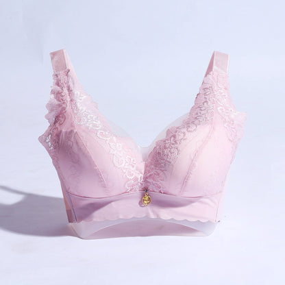 FLORAL COTTON NET BRA WITH PENDANT