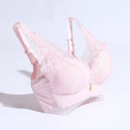 FLORAL COTTON NET BRA WITH PENDANT