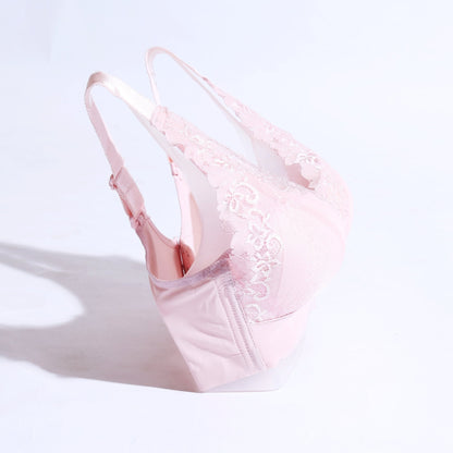 FLORAL COTTON NET BRA WITH PENDANT