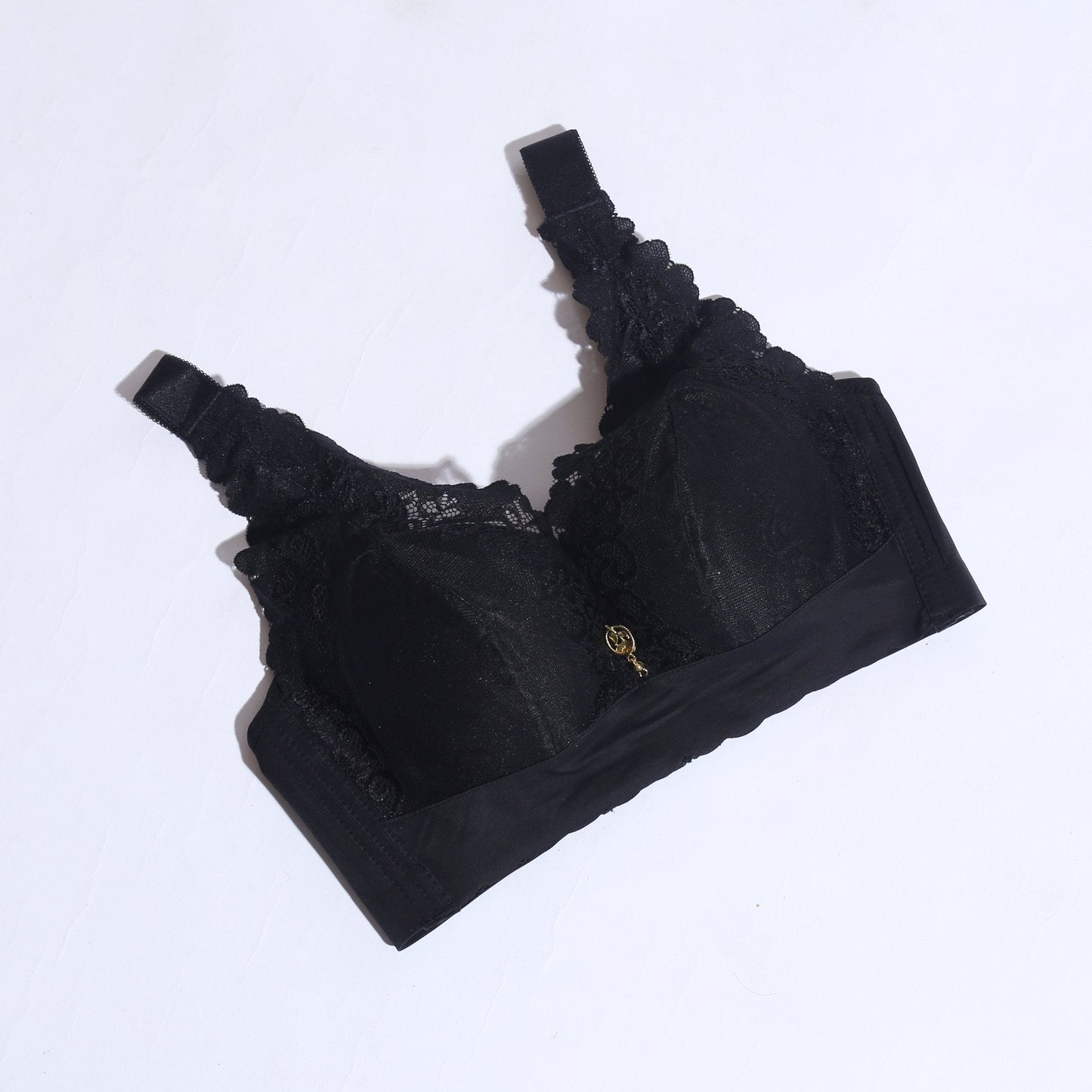 FLORAL COTTON NET BRA WITH PENDANT