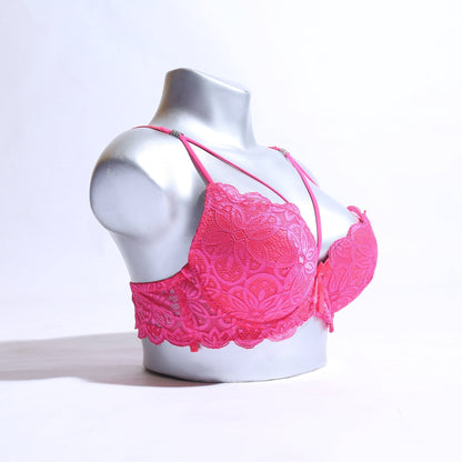 WOMEN LACE G-STRING PADDED BRA