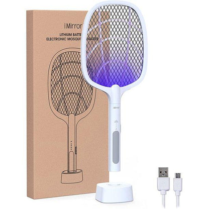 Mosquito Racket 2-In-1 Dual Mode Rechargeable Bat,Zapper With Stand By Piramal I UV Light I Insect Killer & Fly Swatter I 1200 MAh Li-Ion Battery,ISO Certified, 6 Month Warranty