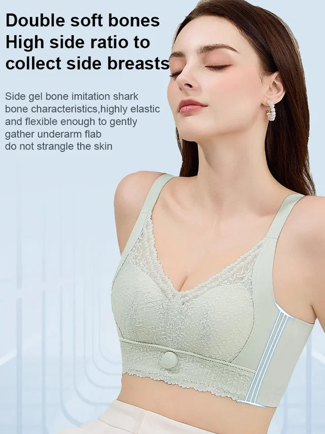 Save the outward expansion" high-tech button-rotating adjustable push-up bra