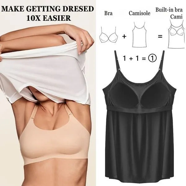 Cami Bra – Women’s Camisole With Built In Padded Bra Vest