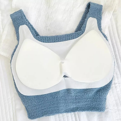 🎁Last Day 49% OFF - Women Winter Warm Fleece Padded Vest Bralette Bra Crop Top Thermal Underwear