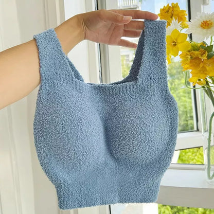 🎁Last Day 49% OFF - Women Winter Warm Fleece Padded Vest Bralette Bra Crop Top Thermal Underwear