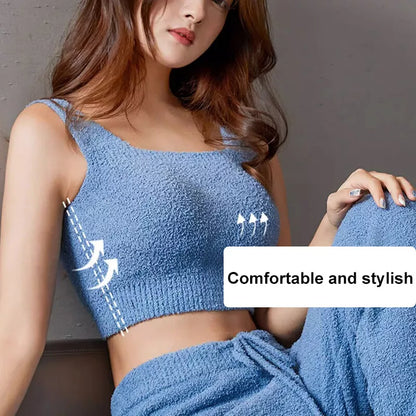 🎁Last Day 49% OFF - Women Winter Warm Fleece Padded Vest Bralette Bra Crop Top Thermal Underwear