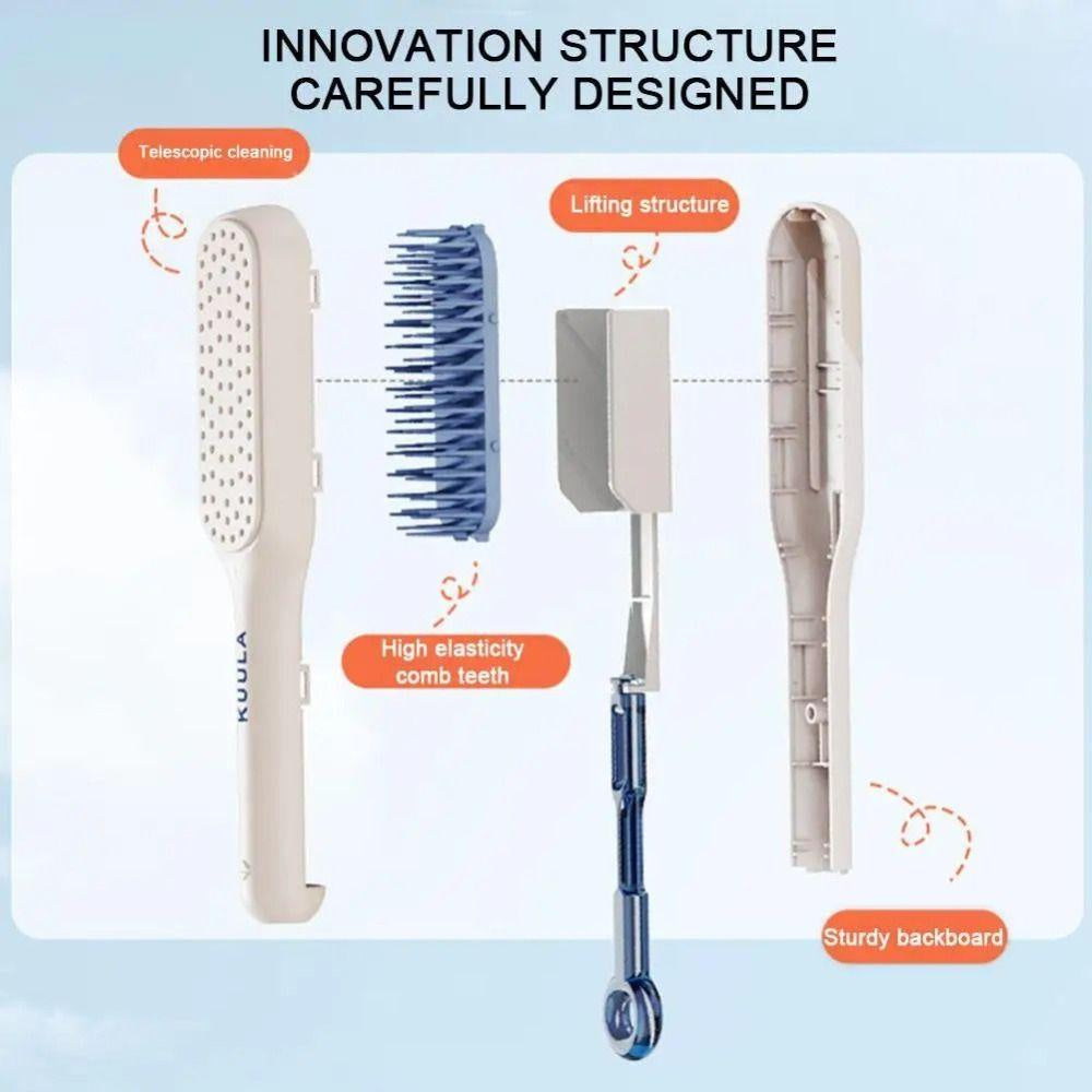 Easy Clean Volumizing Retractable Anti-static Hair Brush, Massager Comb, Self-cleaning, Hairdressing